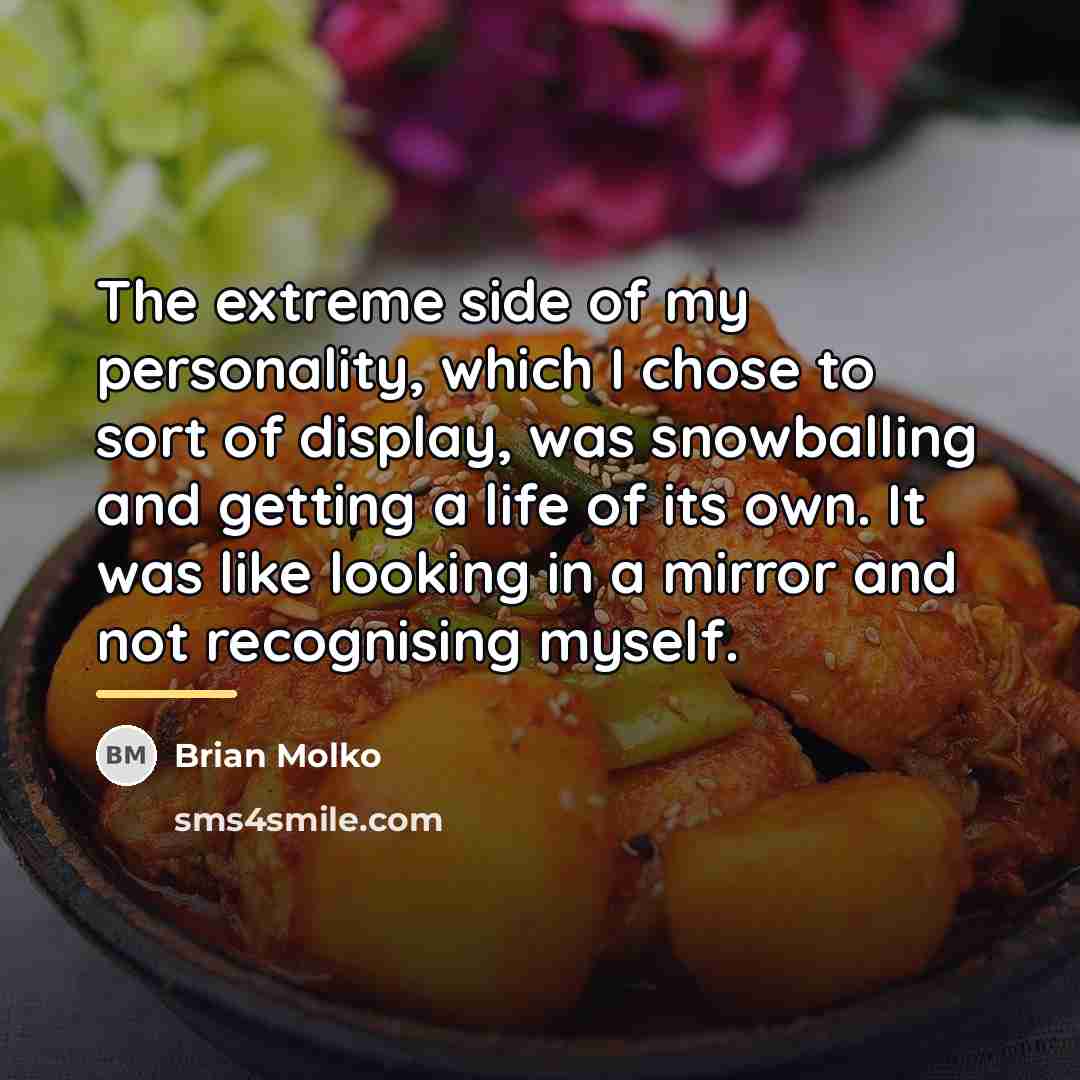 “The extreme side of my personality, which I chose to…” quote by Brian Molko