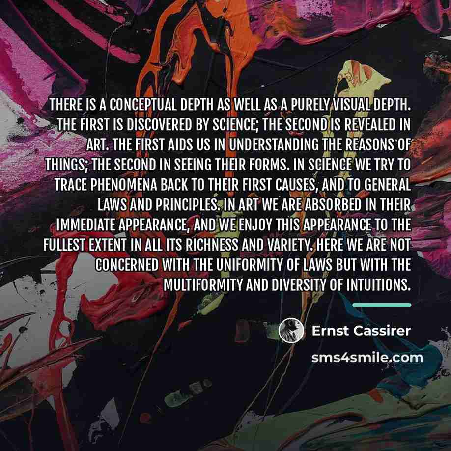 “There is a conceptual depth as well as a purely…” quote by Ernst Cassirer
