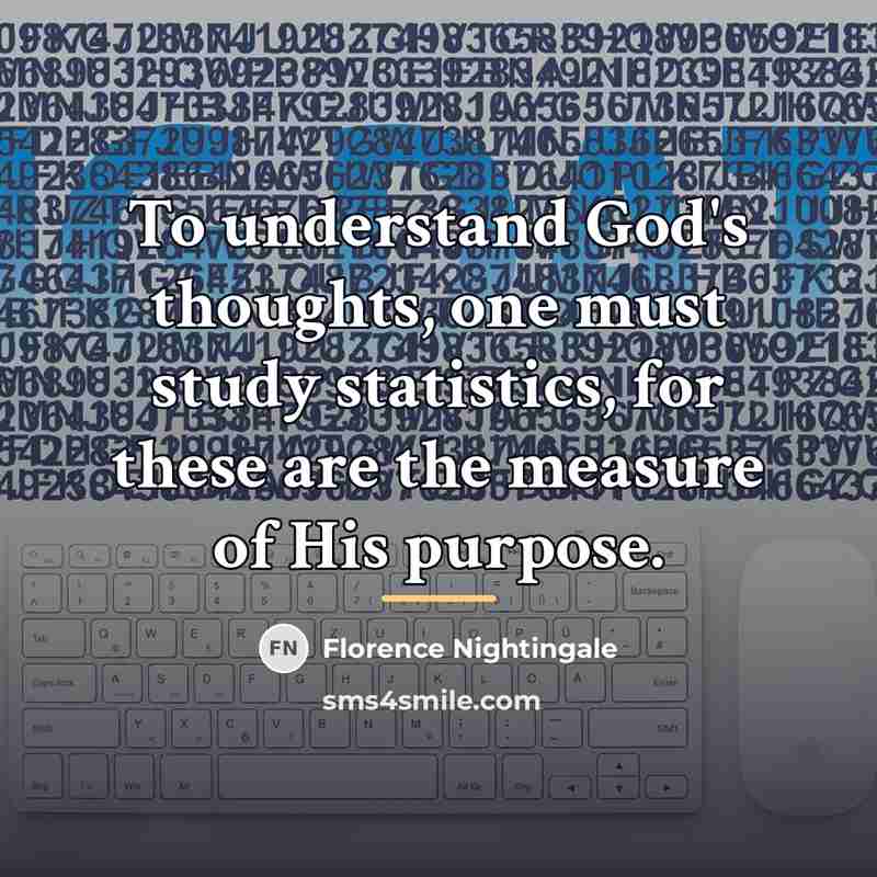 “To understand God's thoughts, one must study statistics, for these…” quote by Florence Nightingale
