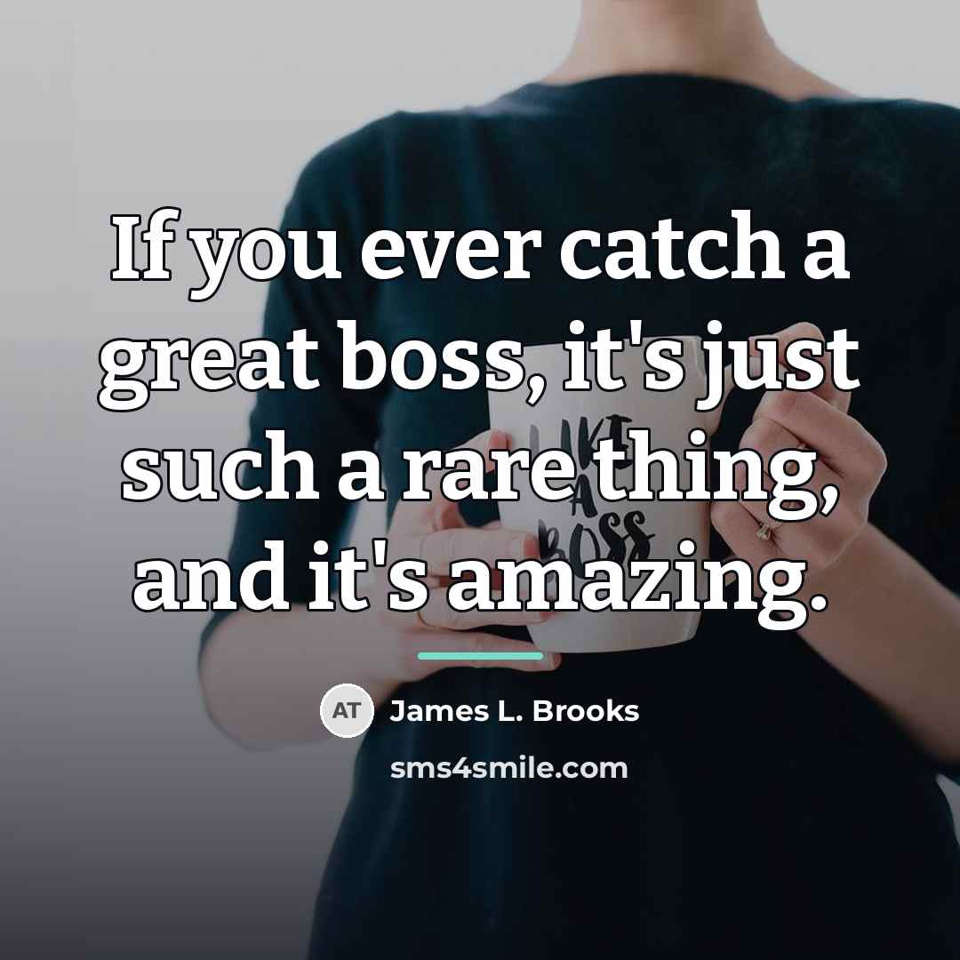 “If you ever catch a great boss, it's just such…” quote by James L. Brooks
