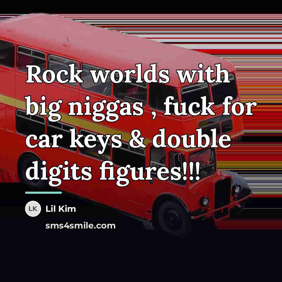 “Rock worlds with big niggas , fuck for car keys…” quote by Lil Kim