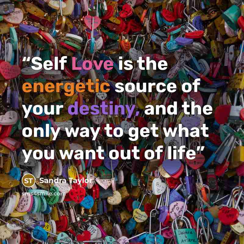 “Self Love is the energetic source of your destiny, and the only way to get what you want out of life” quote by Sandra Taylor