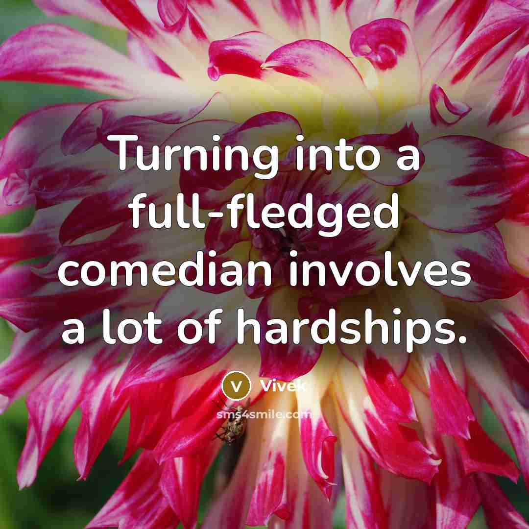 “Turning into a full-fledged comedian involves a lot of hardships.…” quote by Vivek