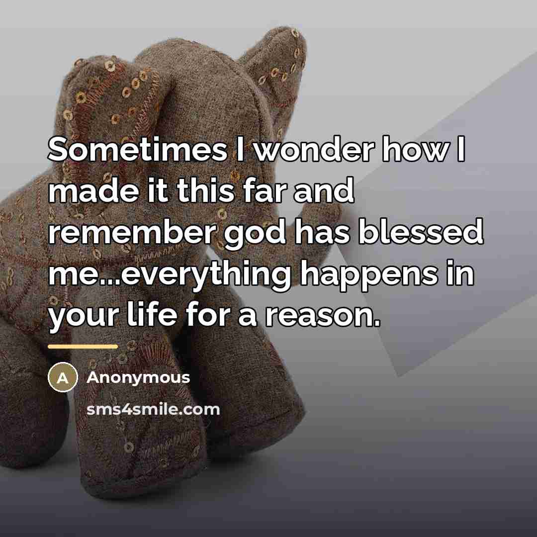“Sometimes I wonder how I made it this far and…” quote by Anonymous