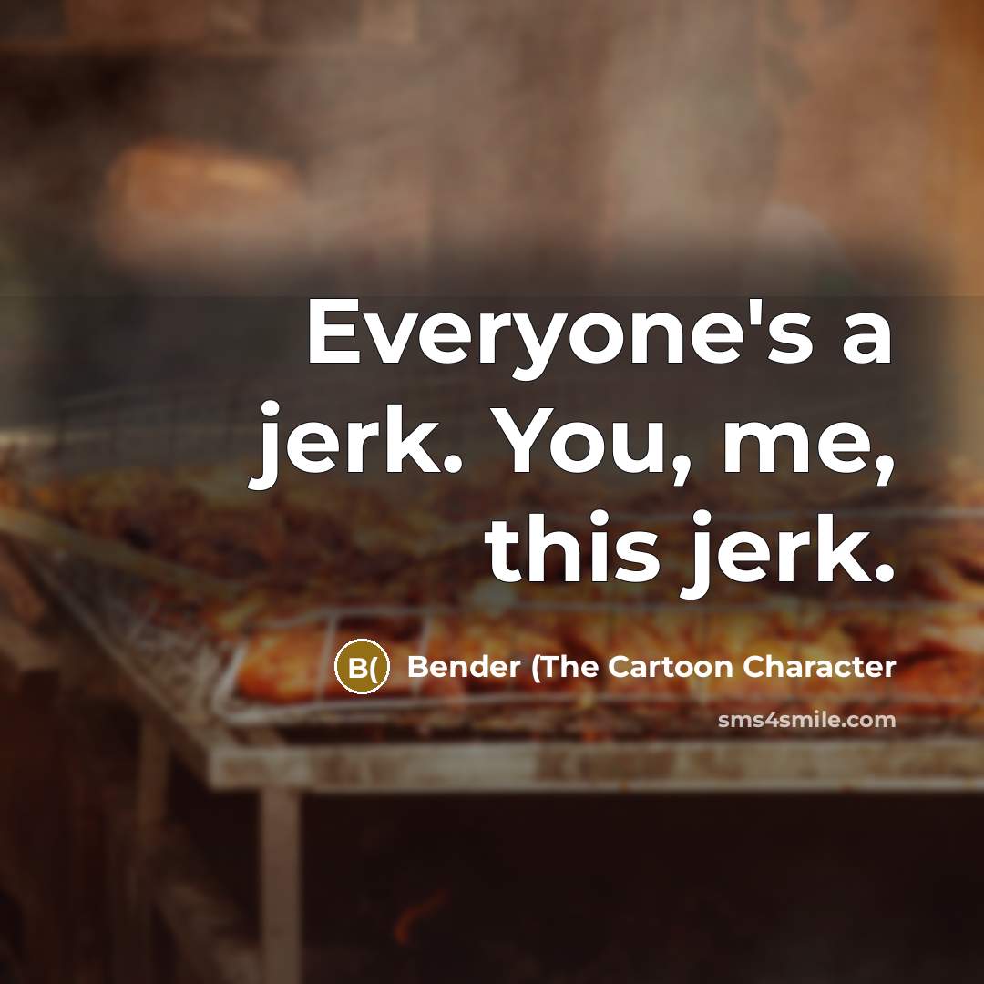 “Everyone's a jerk. You, me, this jerk.” quote by Bender (The Cartoon Character
