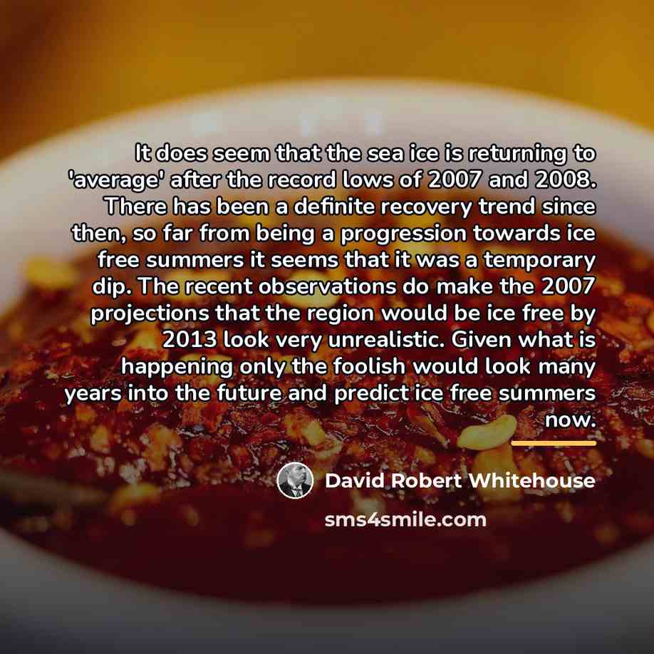 “It does seem that the sea ice is returning to…” quote by David Robert Whitehouse
