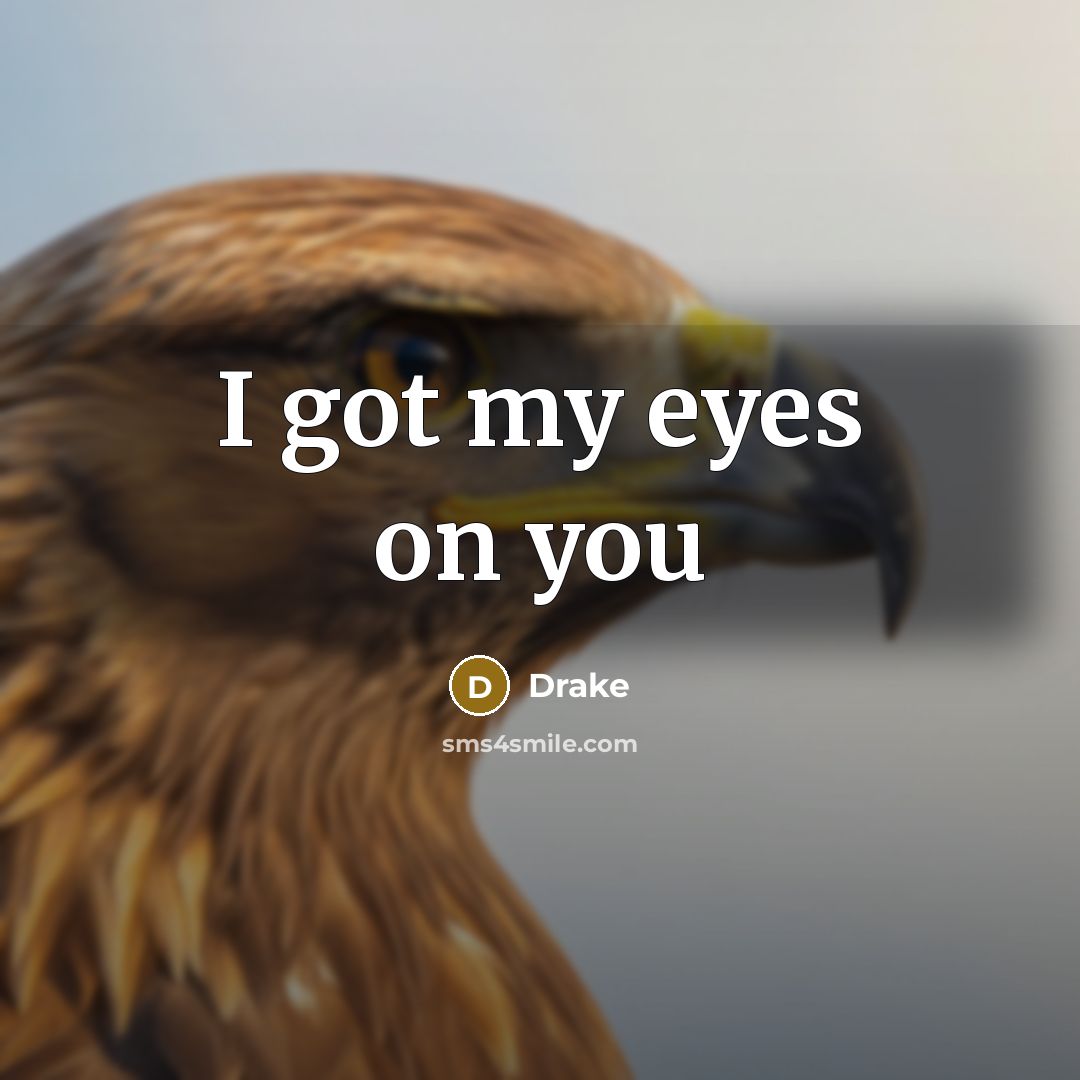 “I got my eyes on you…” quote by Drake
