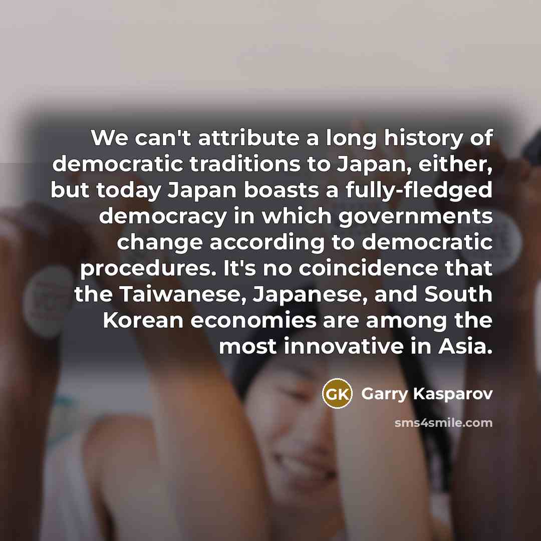 “We can't attribute a long history of democratic traditions to…” quote by Garry Kasparov