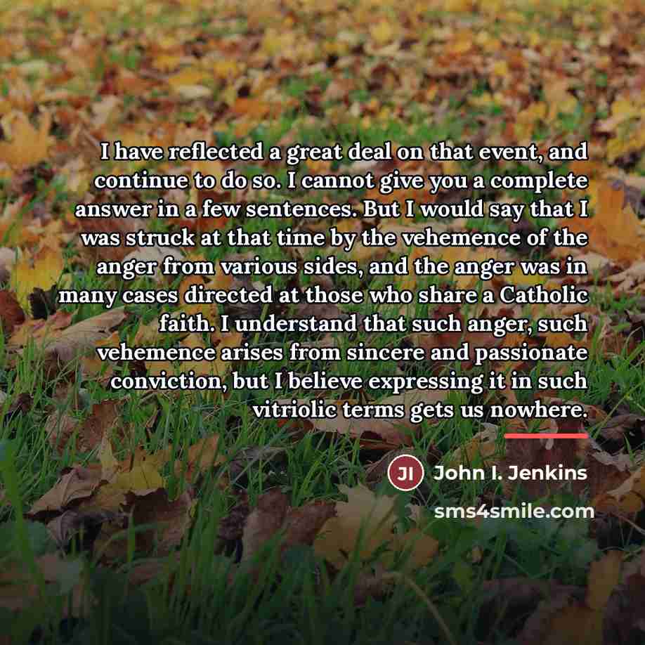 “I have reflected a great deal on that event, and…” quote by John I. Jenkins
