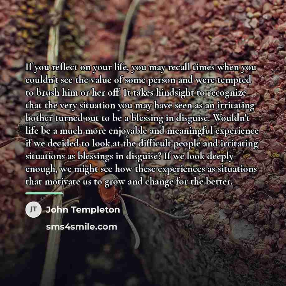 “If you reflect on your life, you may recall times…” quote by John Templeton