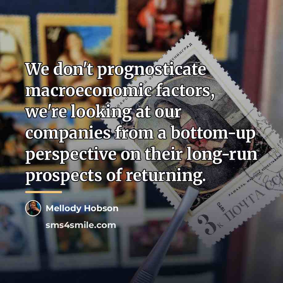 “We don't prognosticate macroeconomic factors, we're looking at our companies…” quote by Mellody Hobson