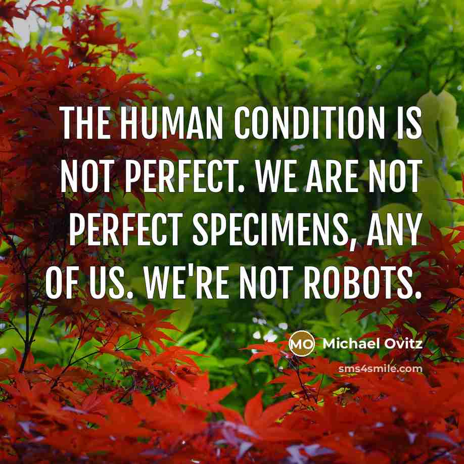 “The human condition is not perfect. We are not perfect…” quote by Michael Ovitz
