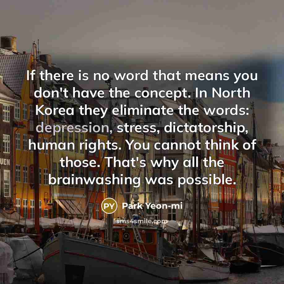“If there is no word that means you don't have…” quote by Park Yeon-mi