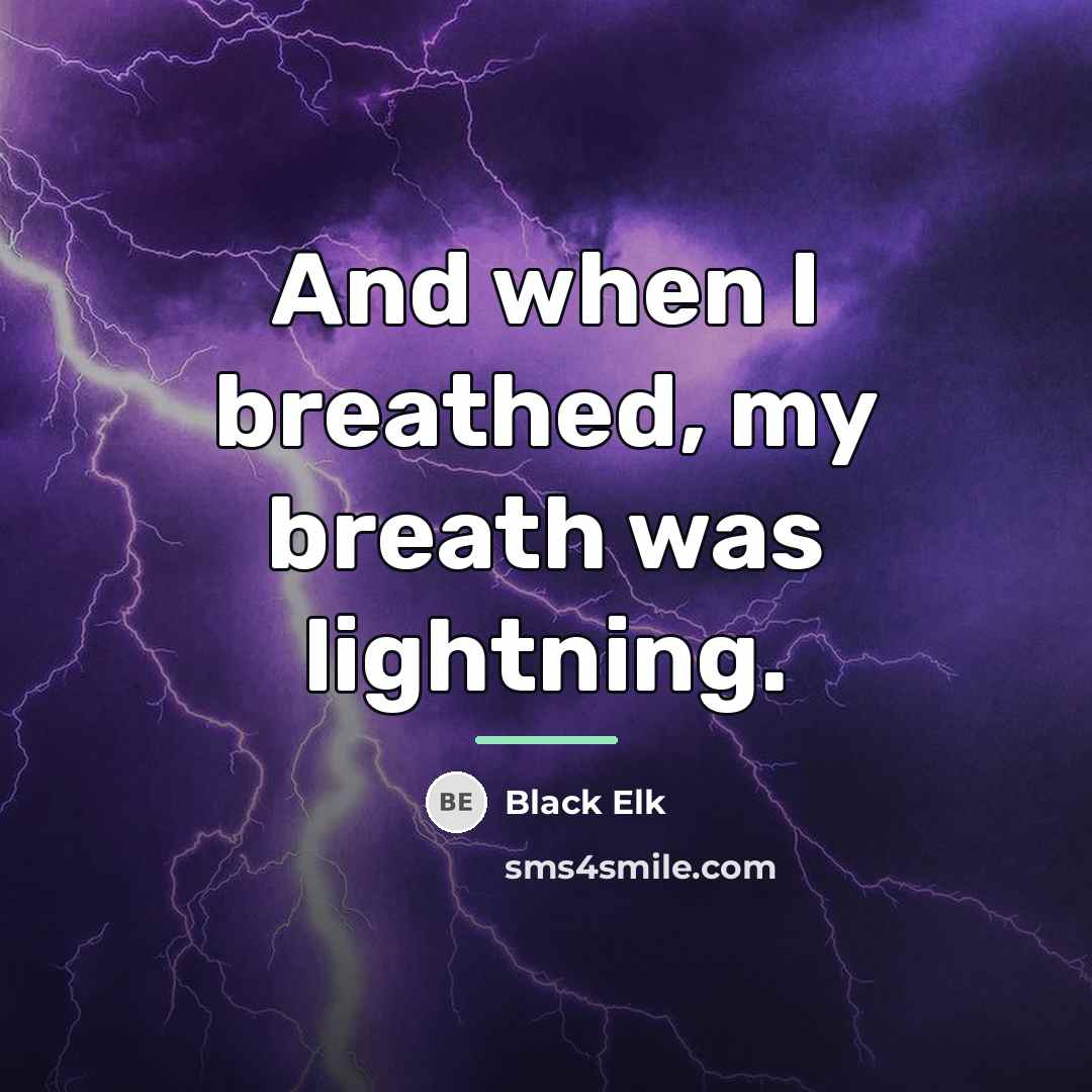 “And when I breathed, my breath was lightning.…” quote by Black Elk