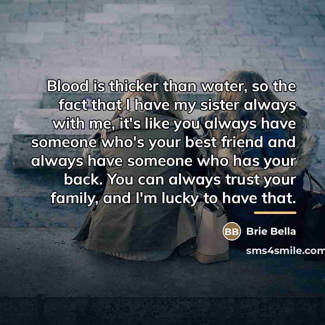 “Blood is thicker than water, so the fact that I…” quote by Brie Bella