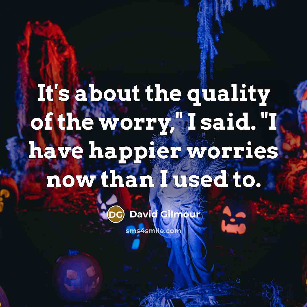 “It's about the quality of the worry," I said. "I…” quote by David Gilmour