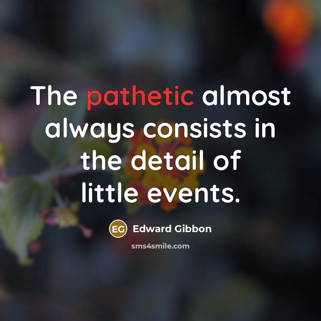 “The pathetic almost always consists in the detail of little…” quote by Edward Gibbon