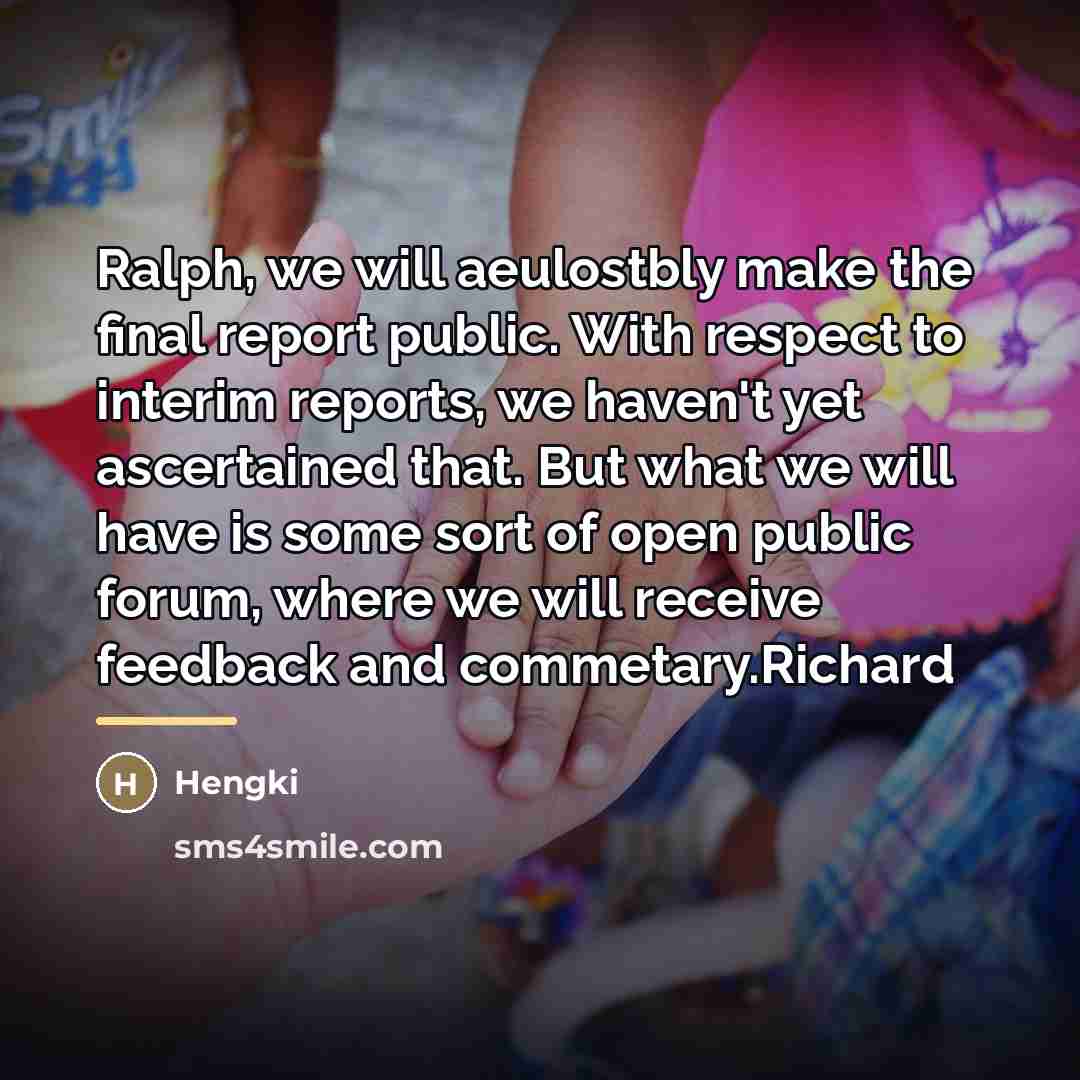 “Ralph, we will aeulostbly make the final report public. With…” quote by Hengki