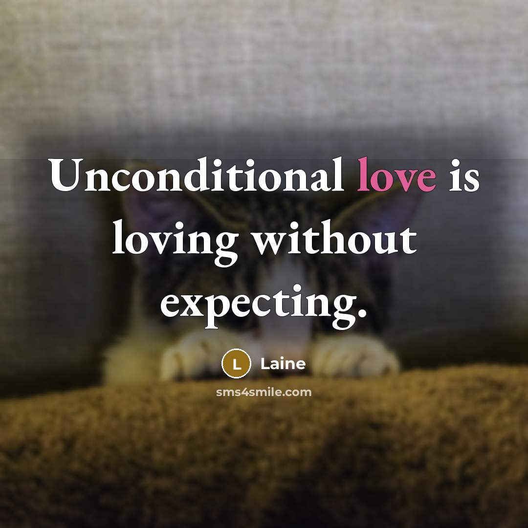“Unconditional love is loving without expecting.…” quote by Laine