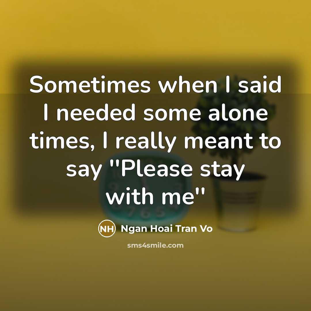 “Sometimes when I said I needed some alone times, I…” quote by Ngan Hoai Tran Vo