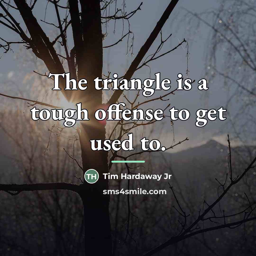 “The triangle is a tough offense to get used to.…” quote by Tim Hardaway Jr