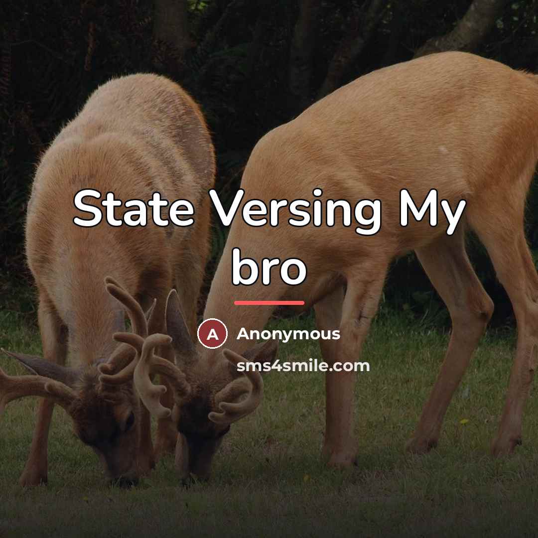 “State Versing My bro…” quote by Anonymous