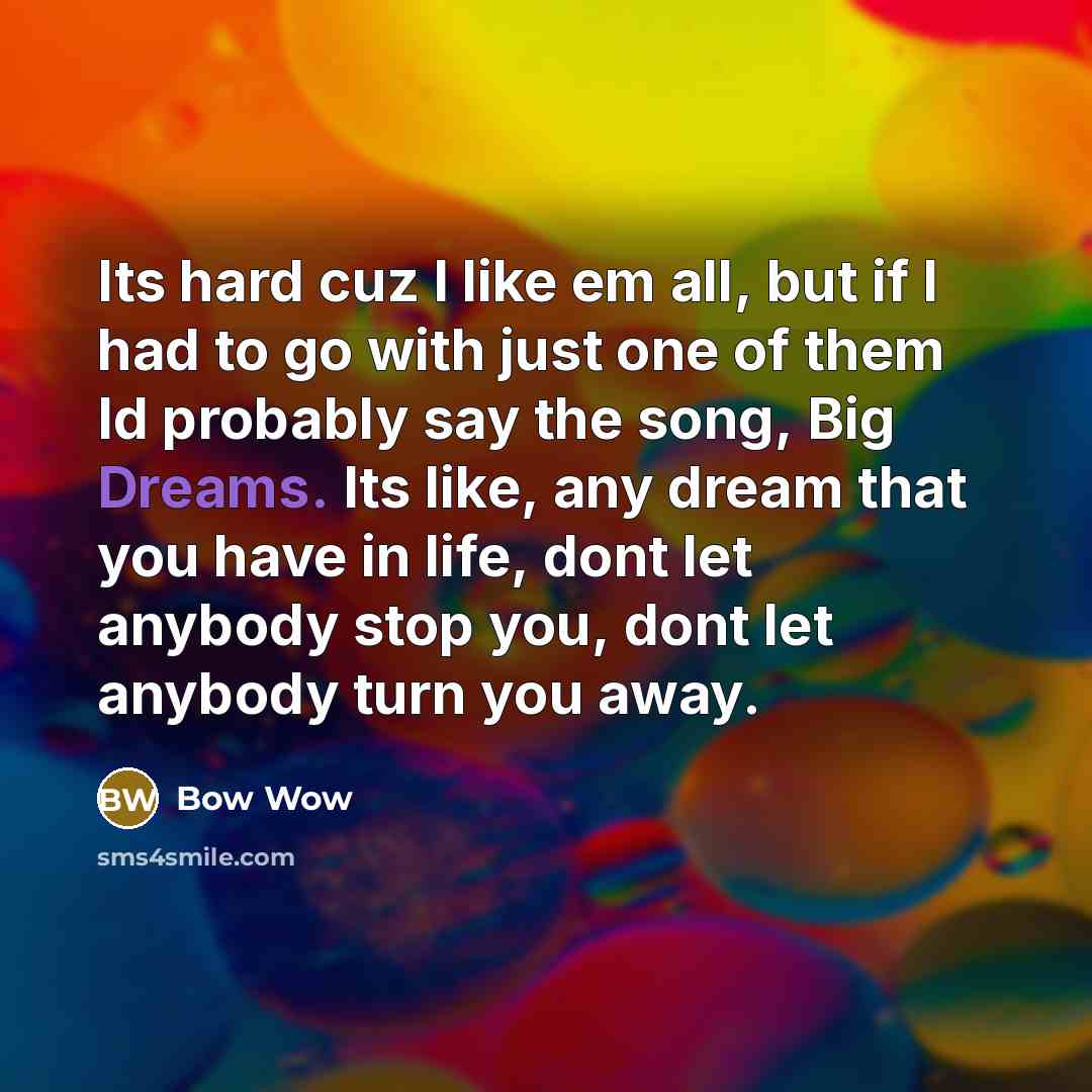 “Its hard cuz I like em all, but if I…” quote by Bow Wow