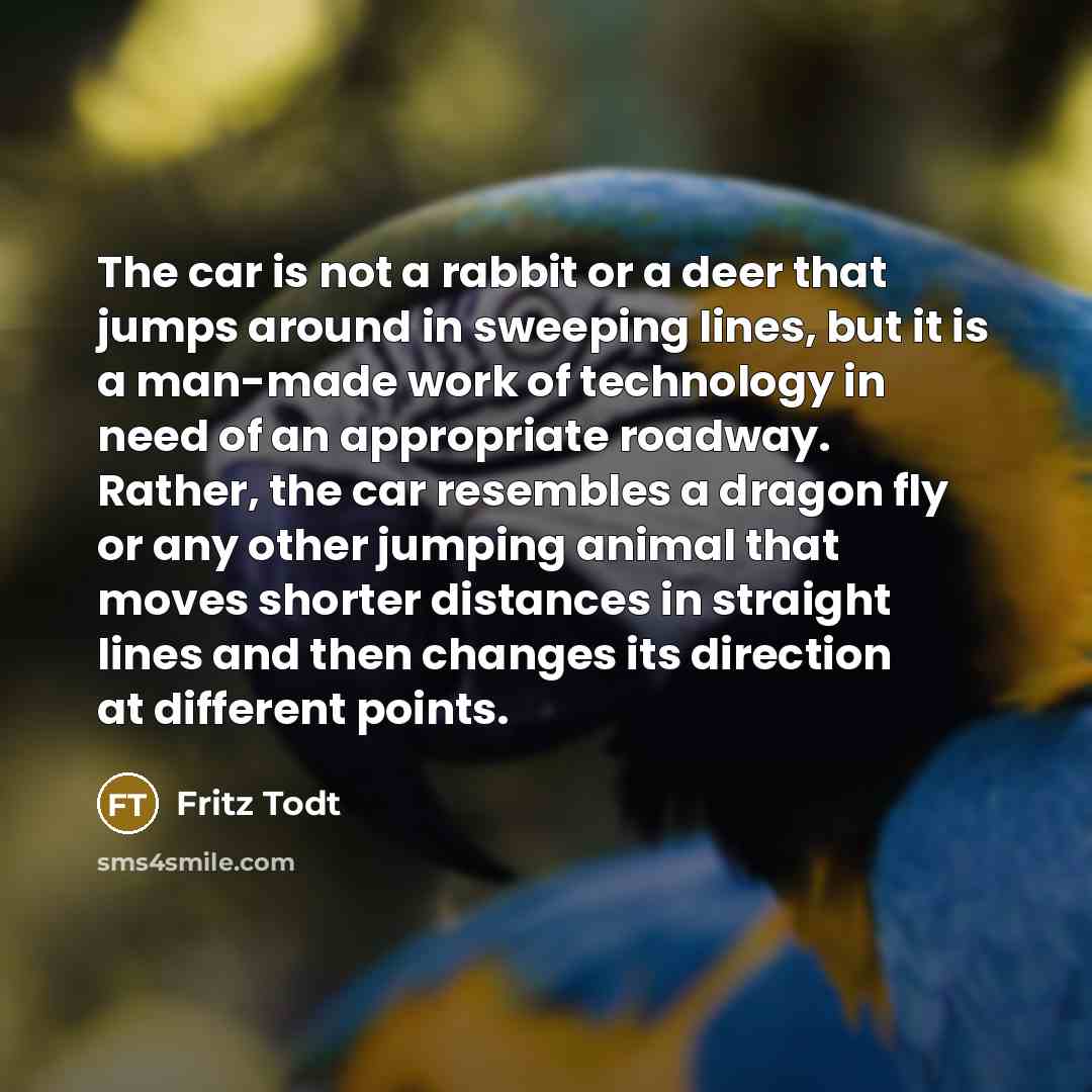 “The car is not a rabbit or a deer that…” quote by Fritz Todt