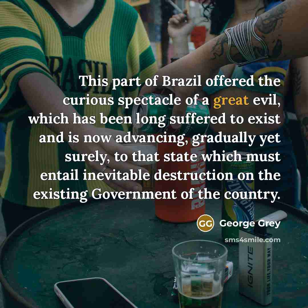 “This part of Brazil offered the curious spectacle of a…” quote by George Grey
