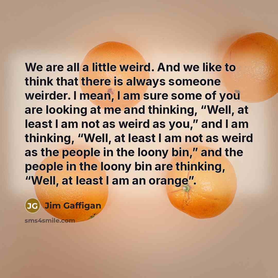 “We are all a little weird. And we like to…” quote by Jim Gaffigan
