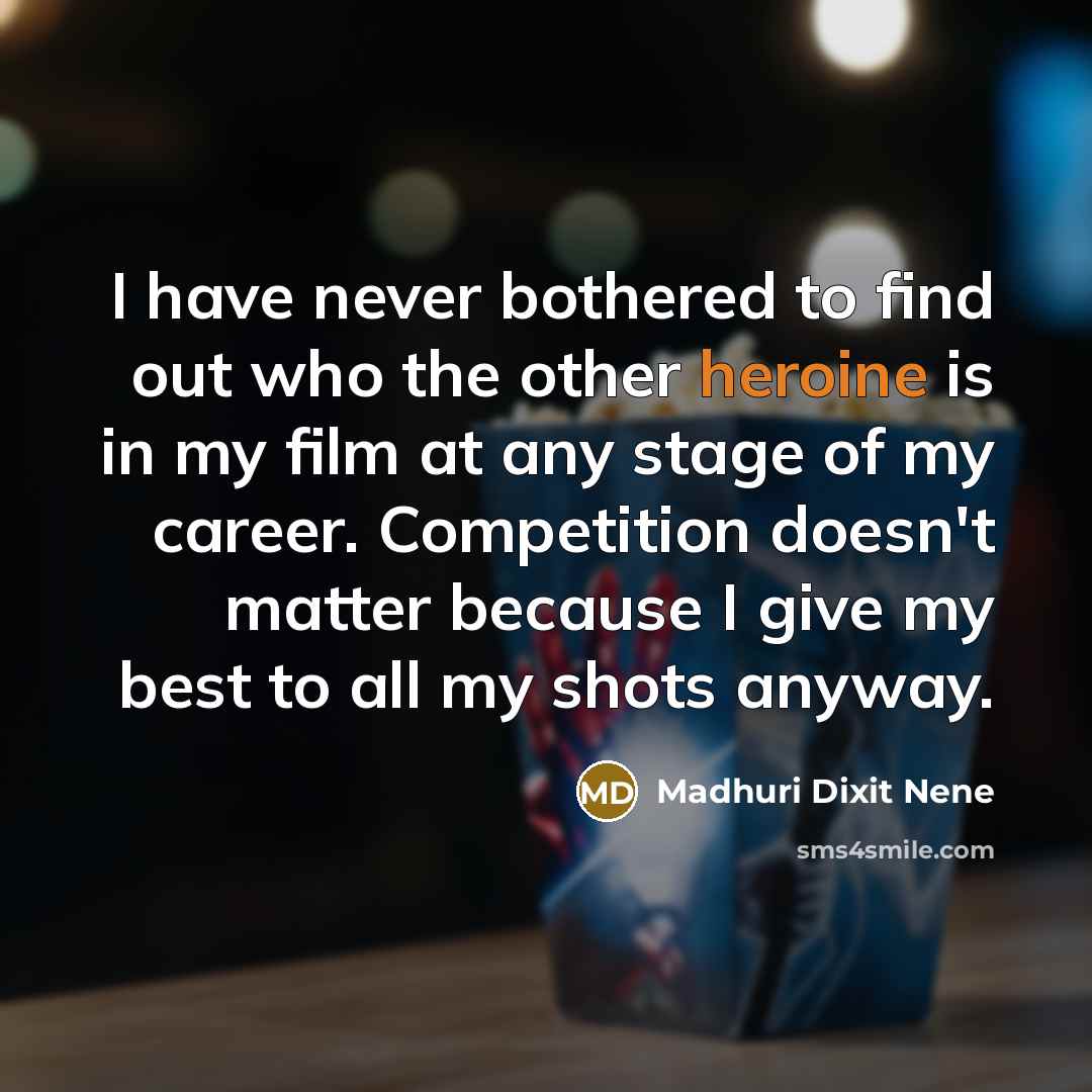 “I have never bothered to find out who the other…” quote by Madhuri Dixit Nene
