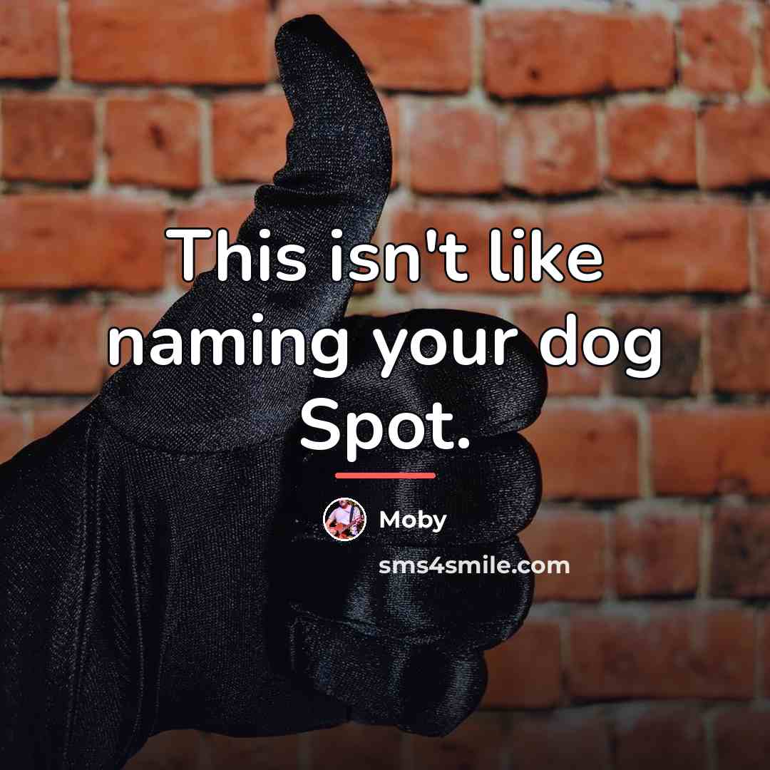 “This isn't like naming your dog Spot.…” quote by Moby