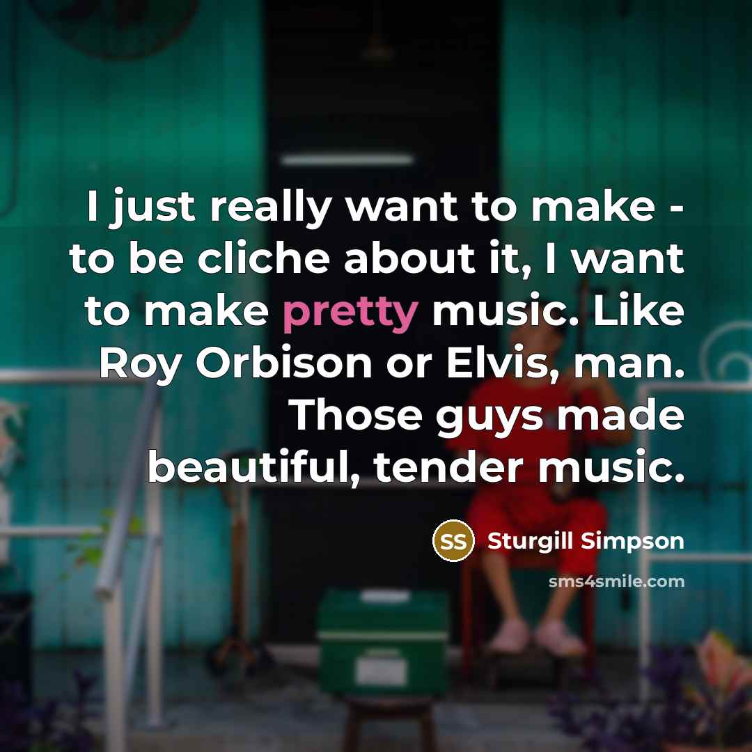 “I just really want to make - to be cliche…” quote by Sturgill Simpson