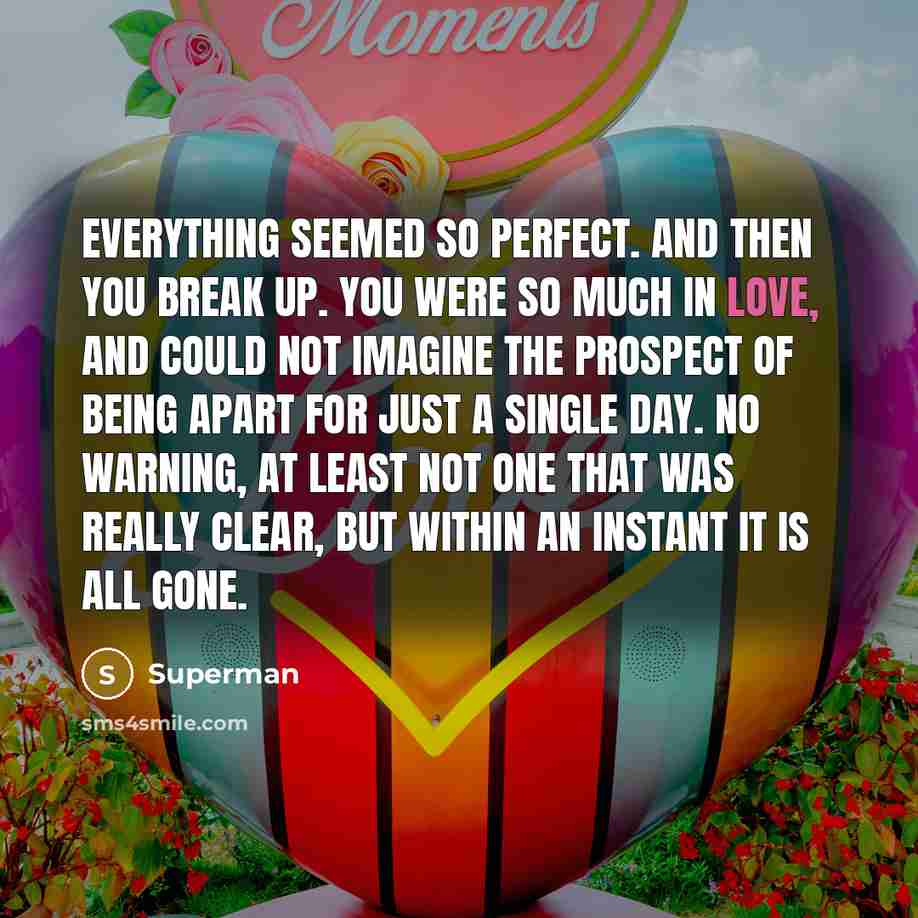 “Everything seemed so perfect. And then you break up. You…” quote by Superman