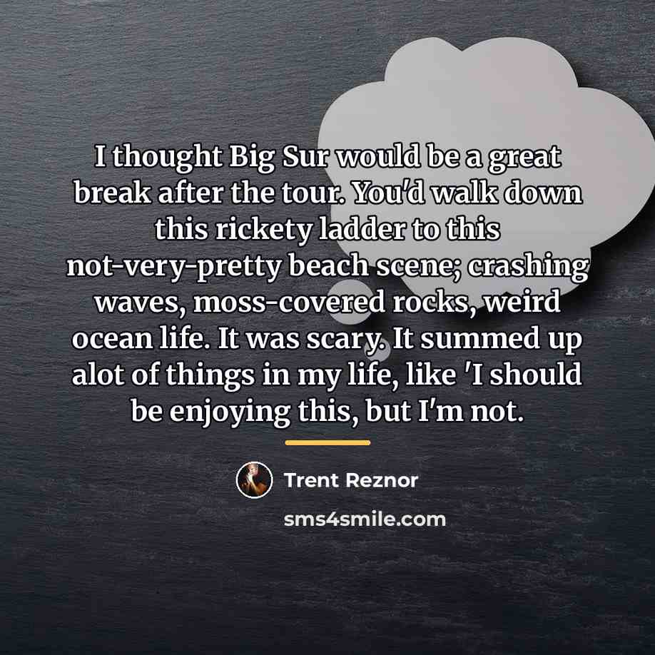 “I thought Big Sur would be a great break after…” quote by Trent Reznor