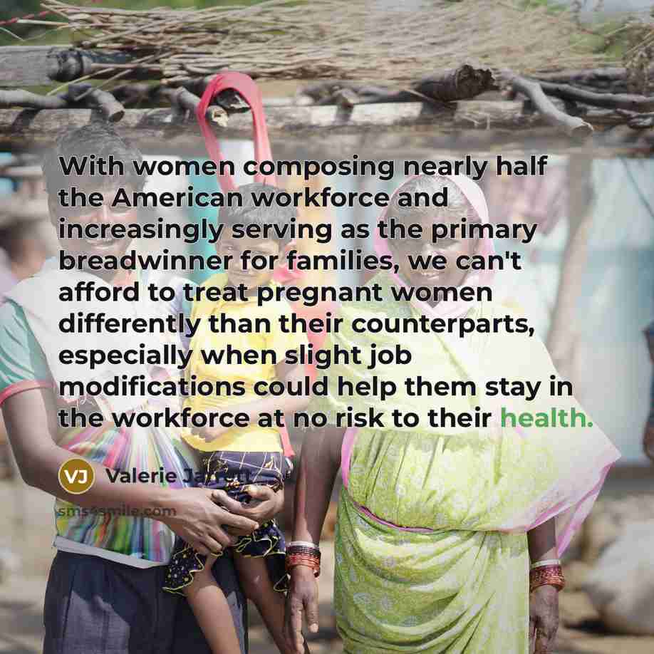 “With women composing nearly half the American workforce and increasingly…” quote by Valerie Jarrett