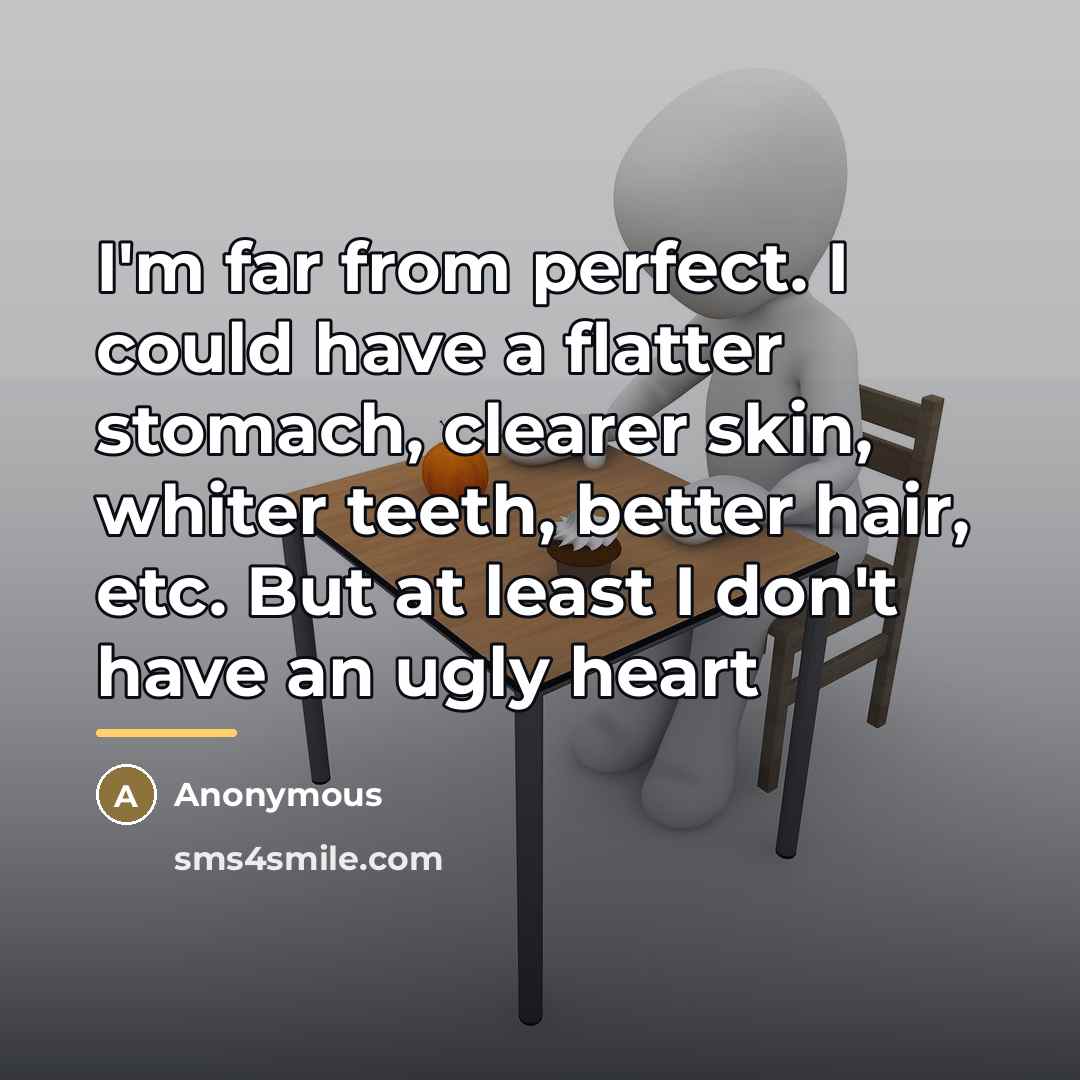 “I'm far from perfect. I could have a flatter stomach,…” quote by Anonymous