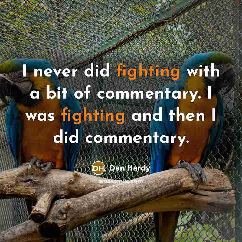 “I never did fighting with a bit of commentary. I…” quote by Dan Hardy