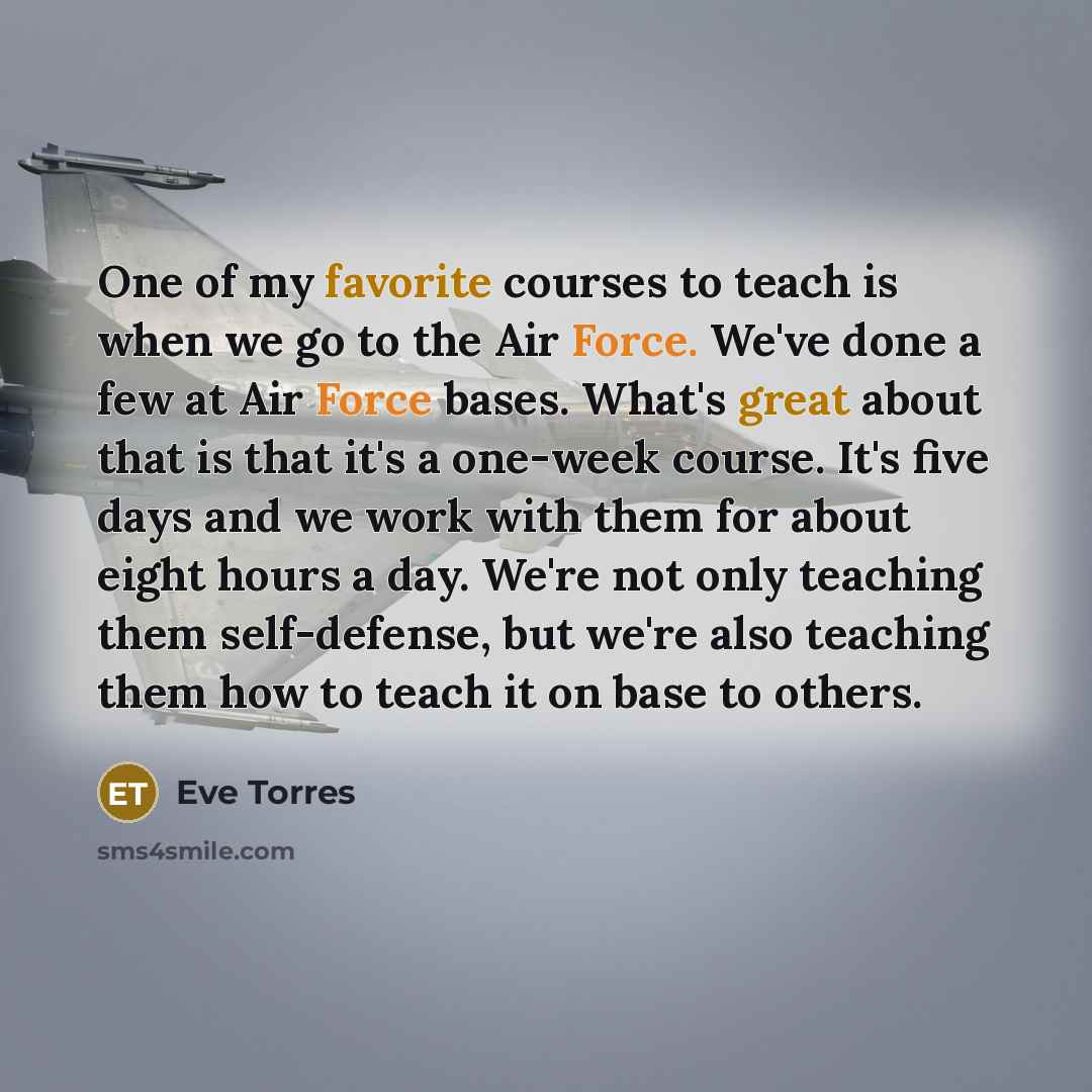 “One of my favorite courses to teach is when we…” quote by Eve Torres