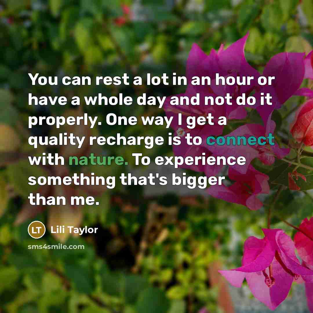 “You can rest a lot in an hour or have…” quote by Lili Taylor