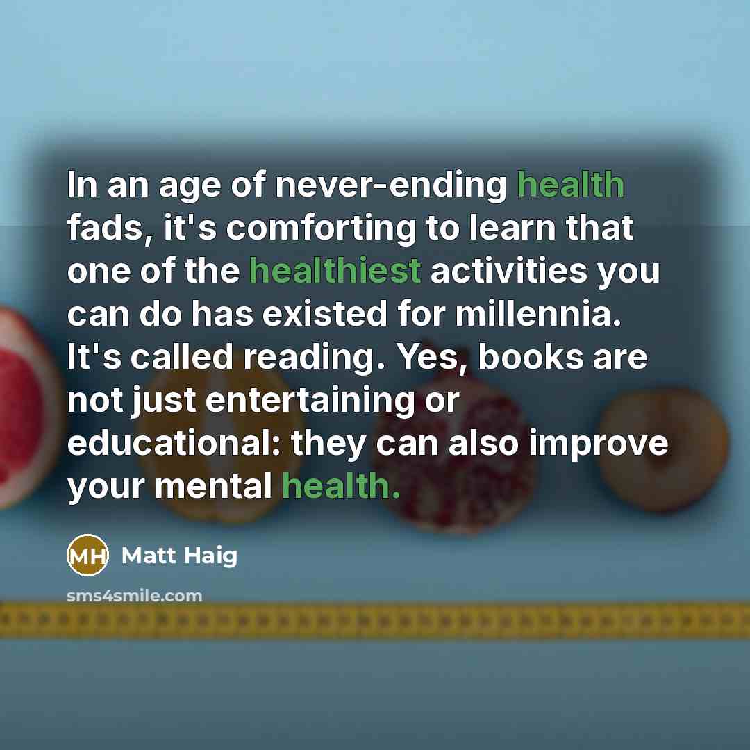 “In an age of never-ending health fads, it's comforting to…” quote by Matt Haig