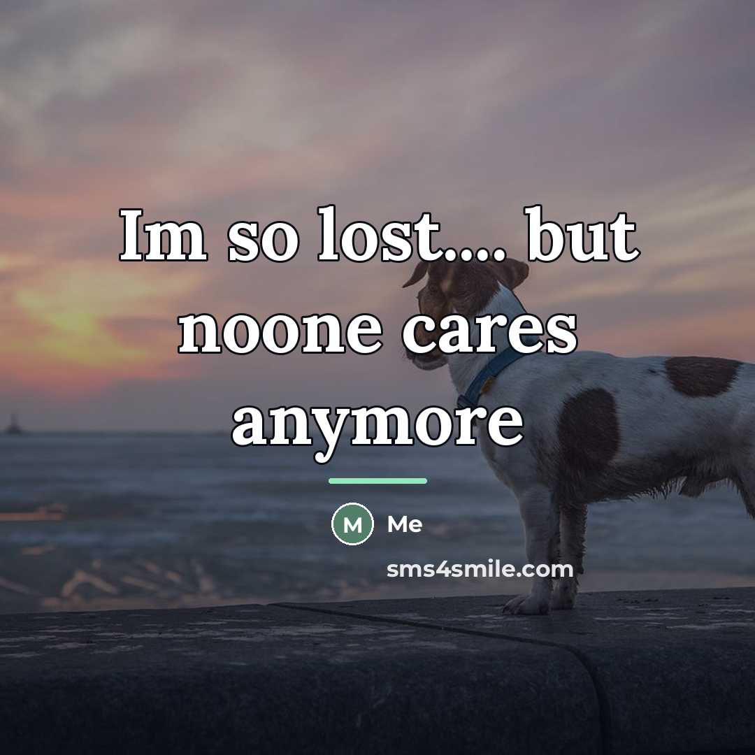 “Im so lost.... but noone cares anymore…” quote by Me