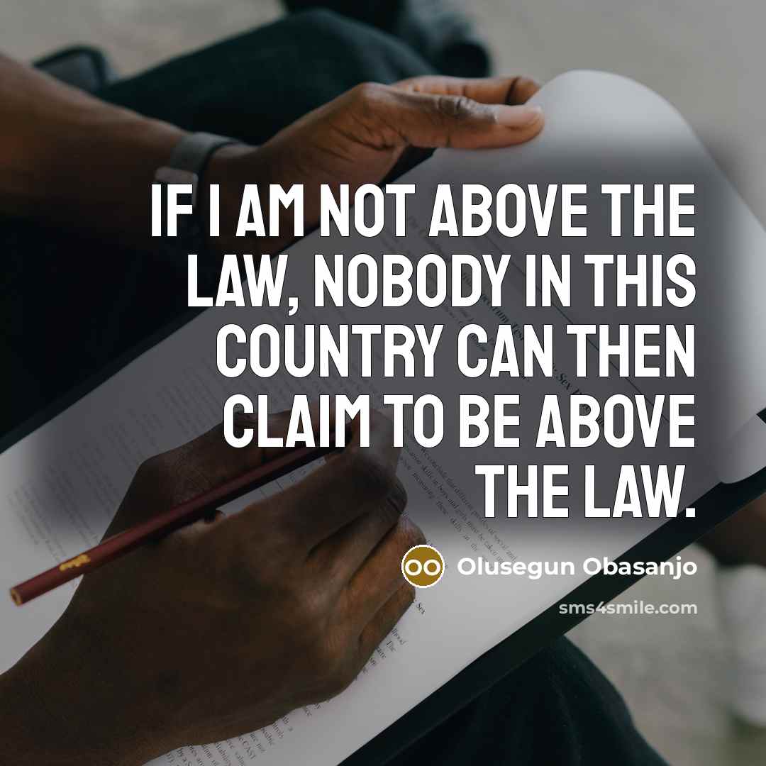 “If I am not above the law, nobody in this…” quote by Olusegun Obasanjo