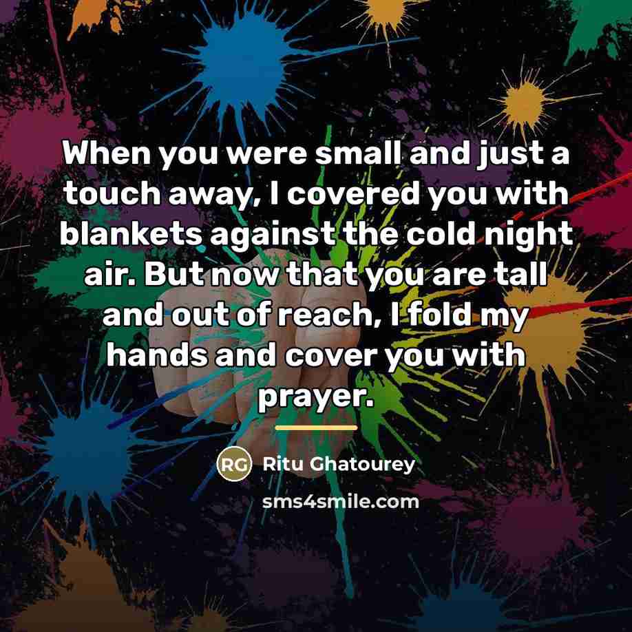 “When you were small and just a touch away, I…” quote by Ritu Ghatourey