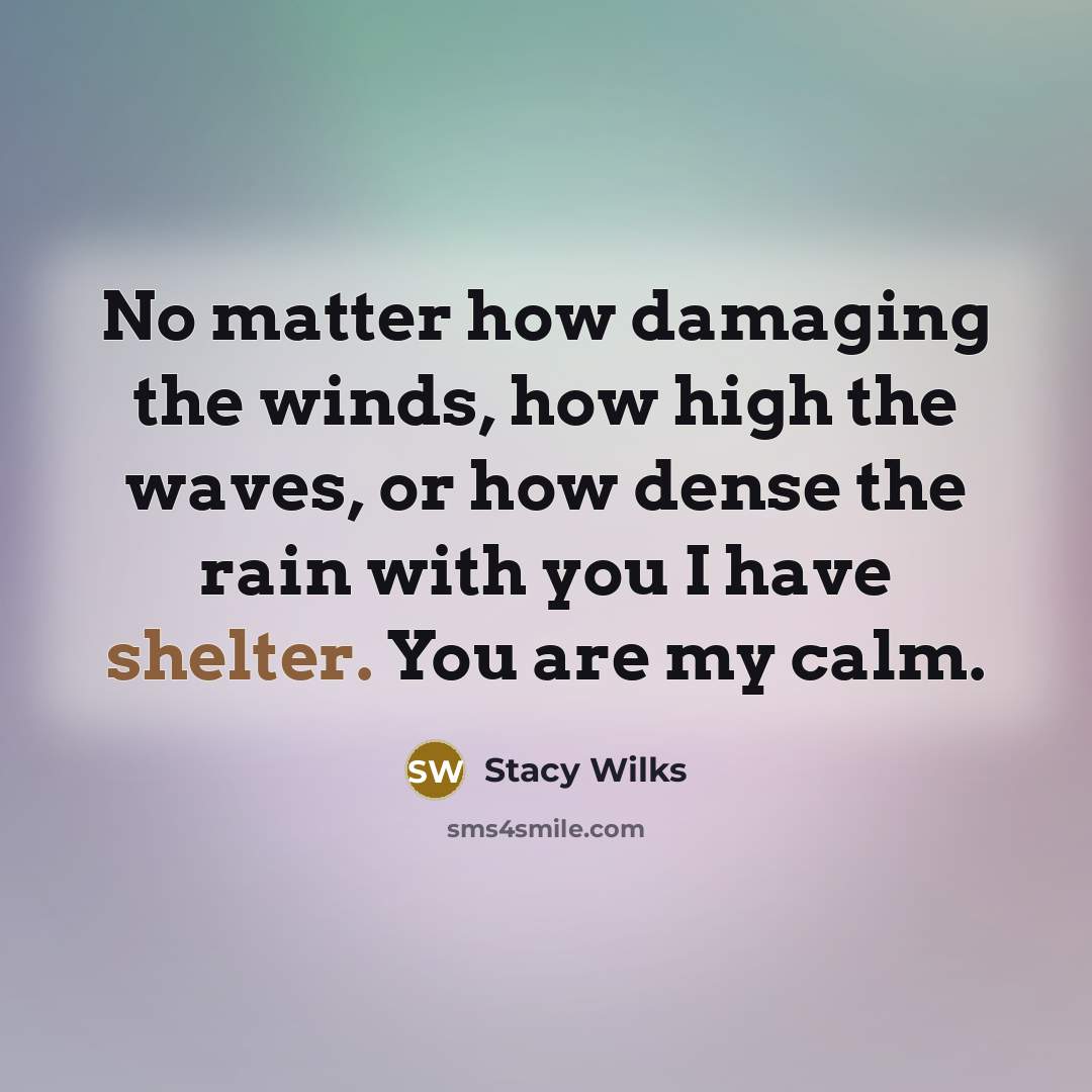 “No matter how damaging the winds, how high the waves,…” quote by Stacy Wilks