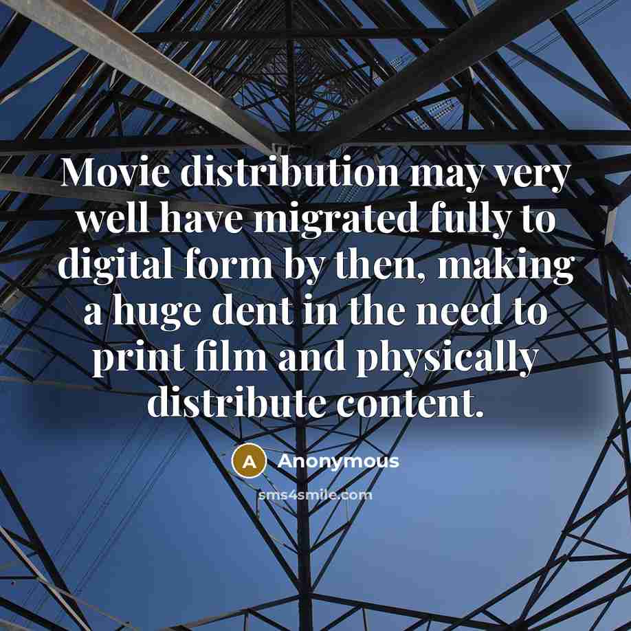 “Movie distribution may very well have migrated fully to digital…” quote by Anonymous