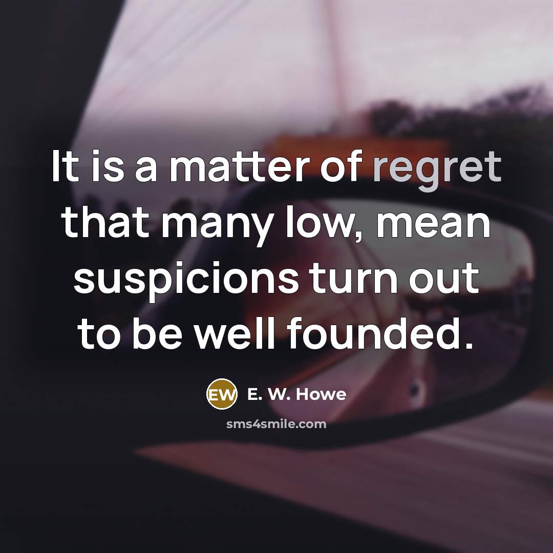 “It is a matter of regret that many low, mean…” quote by E. W. Howe