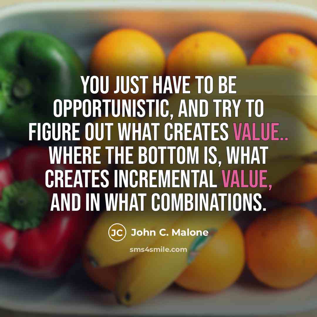 “You just have to be opportunistic, and try to figure…” quote by John C. Malone