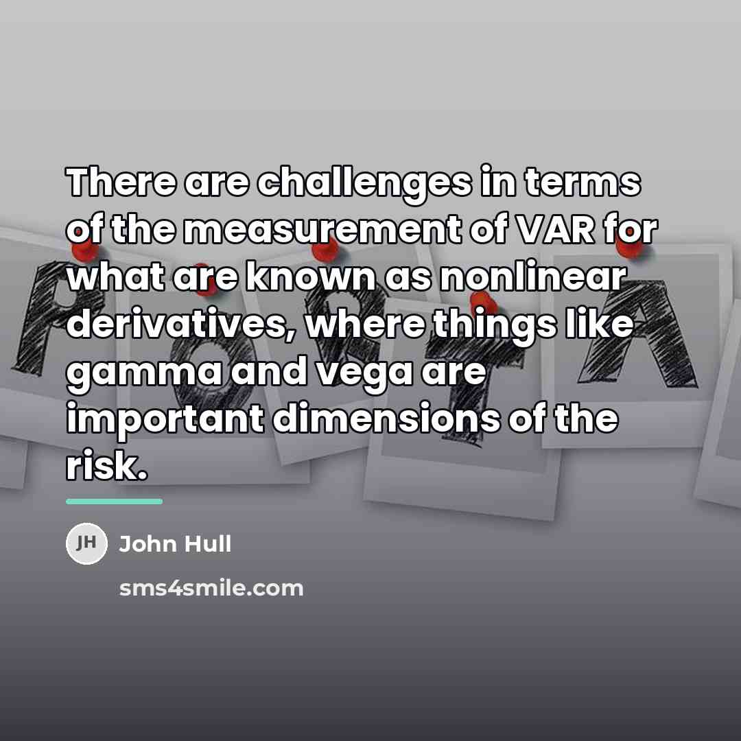 “There are challenges in terms of the measurement of VAR…” quote by John Hull