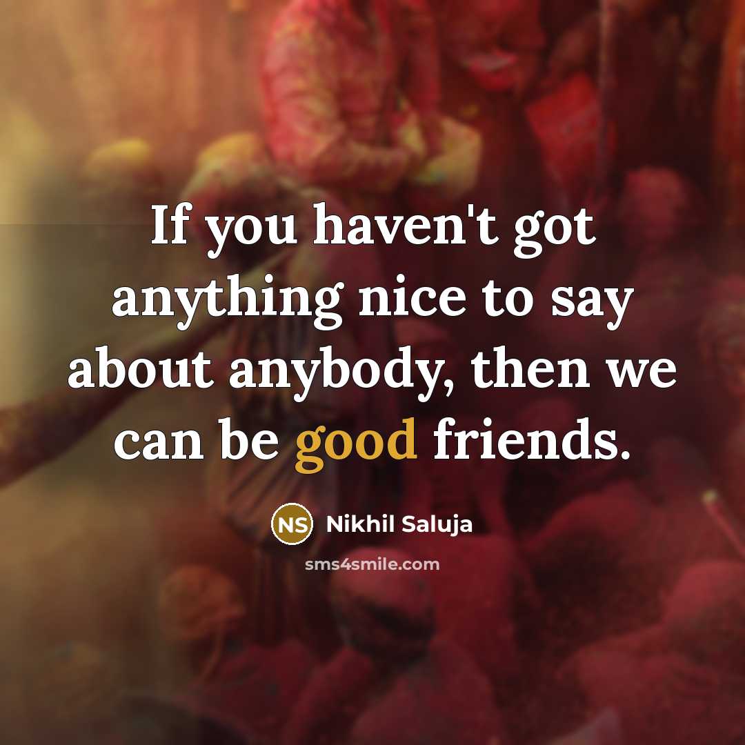 “If you haven't got anything nice to say about anybody,…” quote by Nikhil Saluja